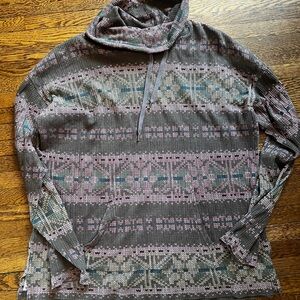 Chaps Women’s Cowl Neck Cotton Lightweight Pullover Size M